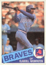 1985 Topps Baseball Cards      540     Claudell Washington